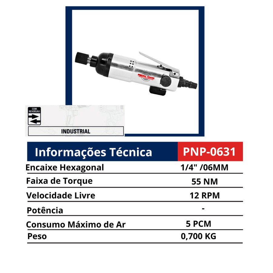 Parafusadeira de Impacto Industrial com Reversão 55 Nm — Parafusadeiras de Impacto
