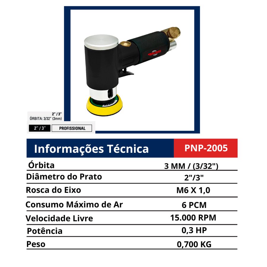 Lixadeira de Detalhamento 2"/3" — Linha Profissional — Estética Automotiva — Lixadeiras e Politrizes de Detalhamento