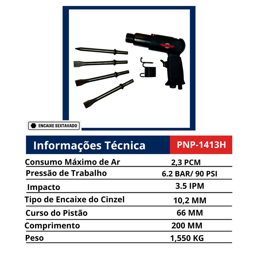 Martelete Pneumático 3.500 IPM