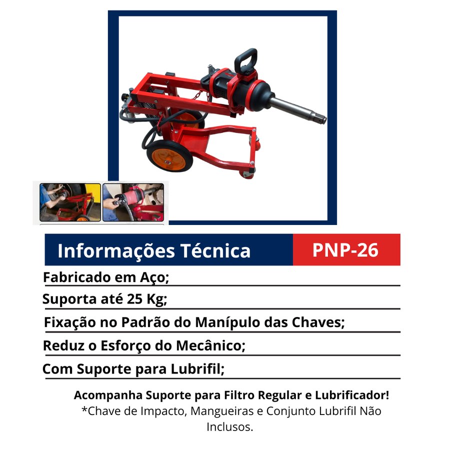Carrinho Ergonômico para Chave de Impacto 1" — Desforcímetros, Torquímetros e Acessórios