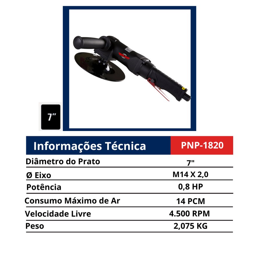 Lixadeira 7" M14 — Lixadeiras de Prato, Cinta e Roloc