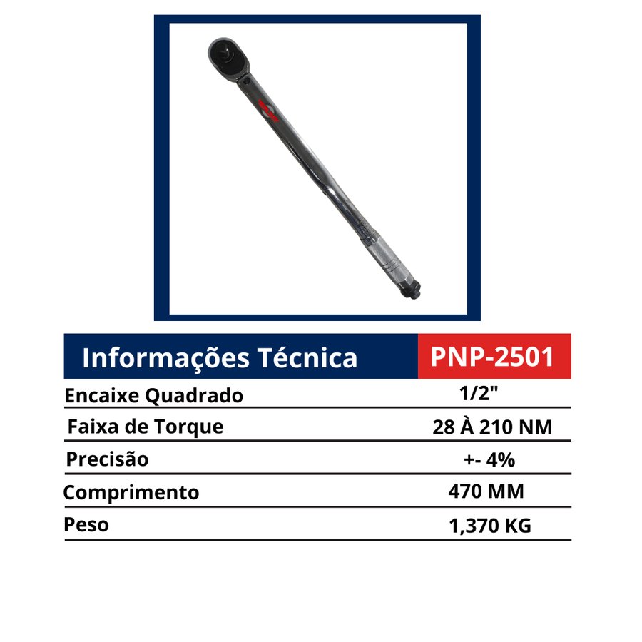 Torquímetro de Estalo T-01 1/2" — Desforcímetros, Torquímetros e Acessórios