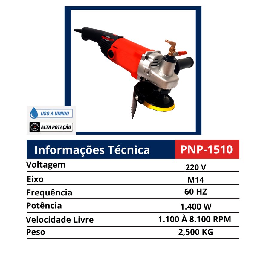 Lixadeira Elétrica à Úmido 220 V — Ferramentas à Úmido e Desincrustadores (Off-Shore)